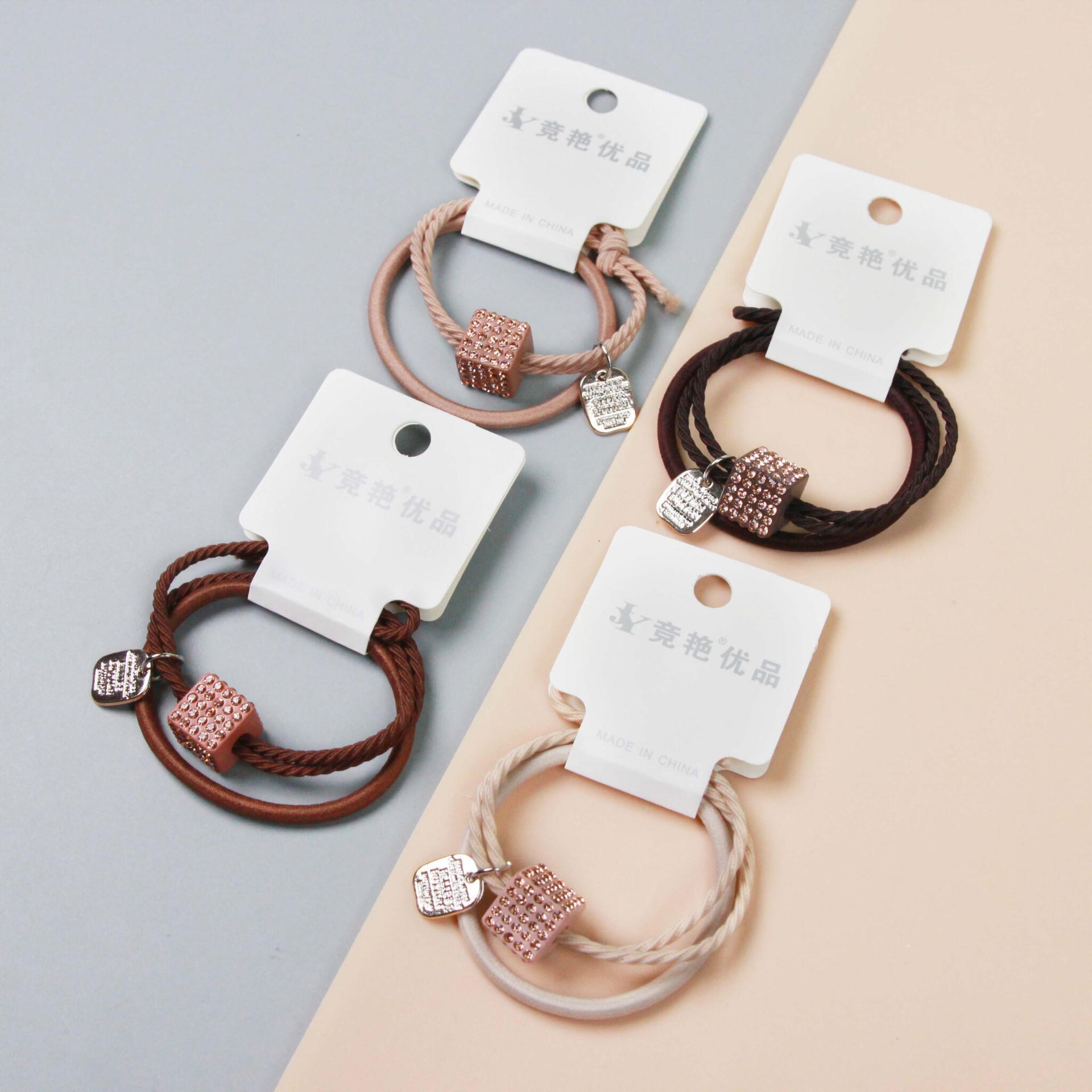 Dây buộc tóc màu trà sữa 2 in 1 1