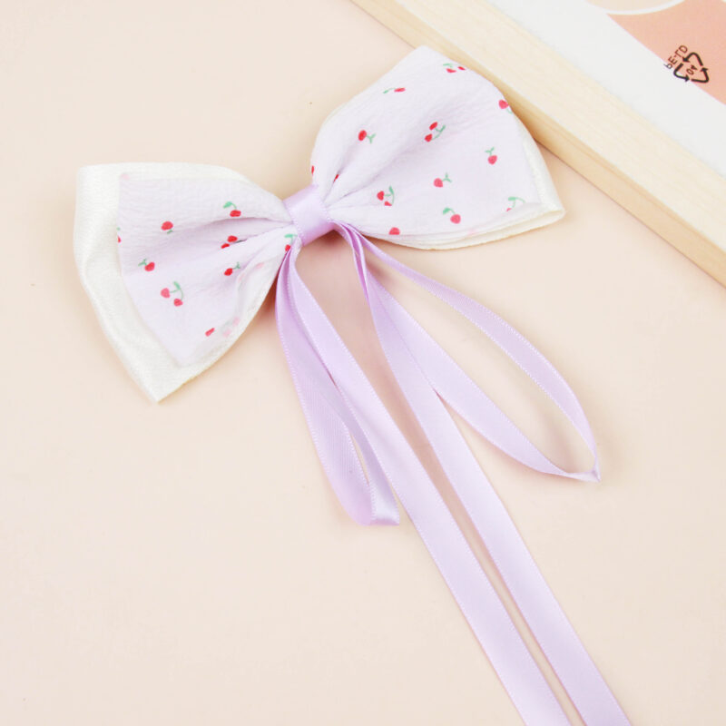 Trâm dây nơ ruy băng in hai lớp Sheer Net Bow Tie