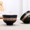 Ly sứ tròn đen mờ