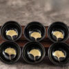 Ly gốm Ginkgo tráng men đen